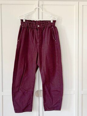 ZARA high waisted barrel pants light burgundy (Size 10)